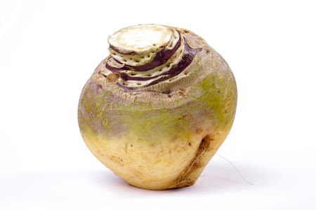 Swede or Turnip? depends where you live. isolated against white background.の写真素材