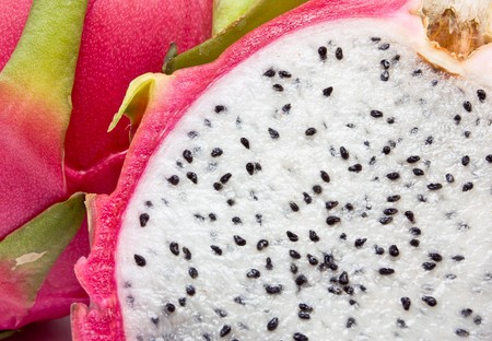 Vibrant Dragon Fruit abstarct background from low perspective.の写真素材