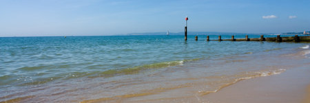 Bournemouth beach, Dorset on the English south coast in summer.