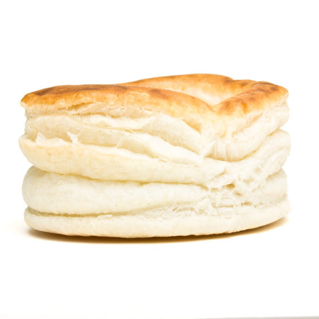 abstract empty puff pastry vol au vent cases isolated on white.