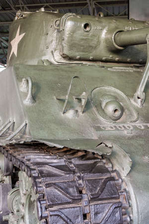 Pyongyang / DPR Korea - November 12, 2015: Captured US Army M4 Sherman Tank displayed in the Victorious War Museum dedicated to the Korean War in Pyongyang, North Koreaのeditorial素材