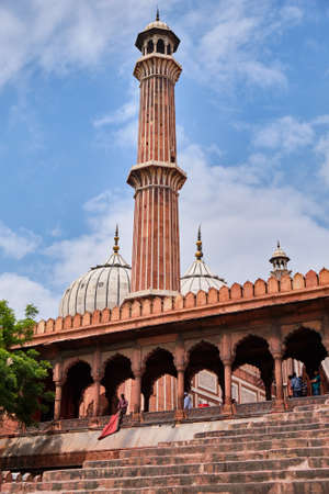 Delhi / India - October 2, 2019: Masjid e Jahan Numa, Jama Masjid mosque in Old Delhi, one of the largest mosques in Indiaのeditorial素材