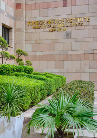 New Delhi / India - September 20, 2019: The Foreign Service Institute (FSI) of the Ministry of External Affairs of India is the institute in New Delhi where Foreign Service officers are trained.のeditorial素材