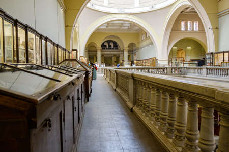 Cairo / Egypt - May 25, 2019: Interior of the Museum of Egyptian Antiquities (Egyptian Museum) which houses the world's largest collection of ancient Egyptian antiquities in Cairo, capital of Egyptのeditorial素材