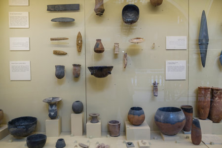 Cairo / Egypt - May 25, 2019: Interior of the Museum of Egyptian Antiquities (Egyptian Museum) which...