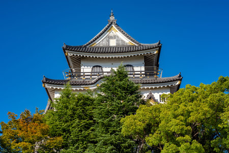 Kishiwada castle (Chikiri Castle) built in 16th century in Kishiwada city, Osaka Prefecture, Japanのeditorial素材
