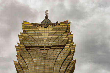 Macau (Macao SAR) / China - July 26, 2015: Grand Lisboa, famous hotel and casino in Se, Macau, Chinaのeditorial素材