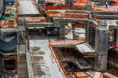 Macau / China - July 26th 2015: Huge construction site in Macau, China