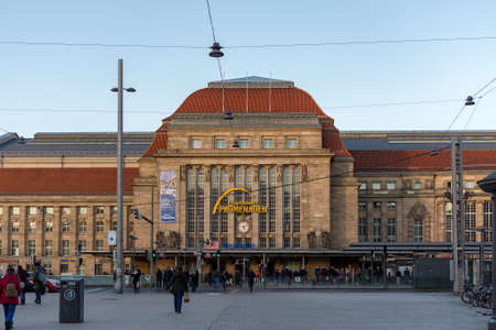 Leipzig / Germany - February 24, 2017: Leipzig Hauptbahnhof, Leipzig main railway station in Leipzig, Germanyのeditorial素材