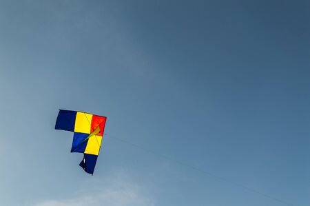 Colorful silk kite flying in Beijing, capital of Chinaの写真素材