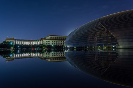 Beijing / China - June 7, 2015: National Centre for the Performing Arts, colloquially described as...