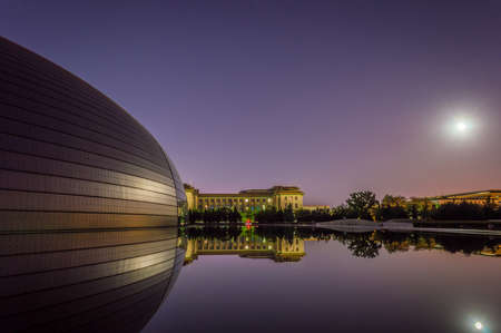 Beijing / China - June 7, 2015: National Centre for the Performing Arts, colloquially described as he Giant Egg, is an arts centre containing an opera house in Beijing, Chinaのeditorial素材