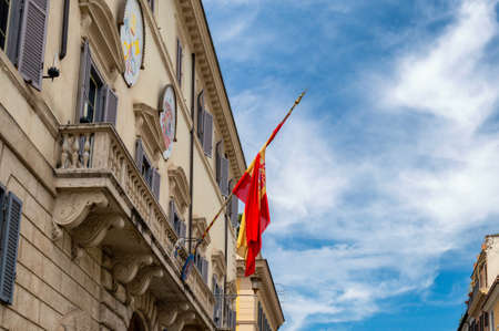 Rome / Italy - May 2, 2015: The Palace of Spain, Monaldeschi Palace (Palazzo di Spagna), baroque palace that houses the Embassy of Spain to the Holy See in Rome, Italyのeditorial素材