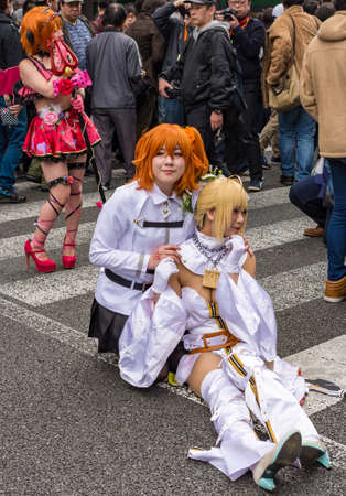 Osaka / Japan - March 18, 2018: Nipponbashi Street Festa, colorful cosplay and anime festival held every March in Osaka, Japan. It is one of the biggest cosplay events in the worldのeditorial素材