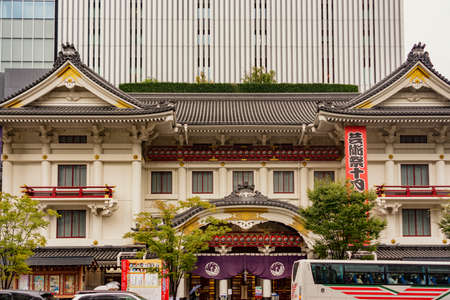 Tokyo / Japan - October 21, 2017: Kabuki-za theater in Ginza is the main theater in Tokyo for traditional Japanese Kabuki dramaのeditorial素材