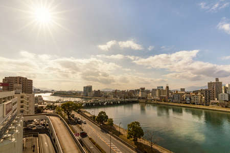 Hiroshima / Japan - December 20, 2017: Cityscape of Hiroshima city in Japanのeditorial素材
