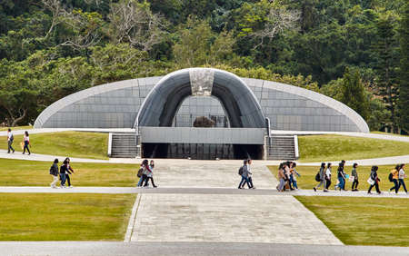 Okinawa Prefecture / Japan - February 28, 2018: Okinawa Prefectural Peace Memorial Museum, dedicated to the victims of the Battle of Okinawa in the Pacific War (April-June 1945), Japanのeditorial素材