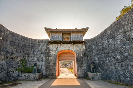Naha, Okinawa / Japan - February 27, 2018: Shurijo Castle, former capital of Ryukyu Kingdom, UNESCO World Heritage Site in Okinawa, Japanのeditorial素材