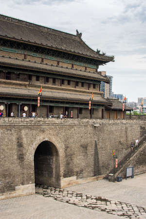 Xian, Shaanxi Province / China - August 4, 2015: Xian City Walls largest and best preserved old city walls in Chinaのeditorial素材