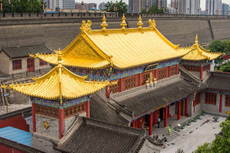 Xian, Shaanxi Province / China - August 4, 2015: Guangren Lama Temple Buddhist temple in Xian Old City in Xian Chinaのeditorial素材