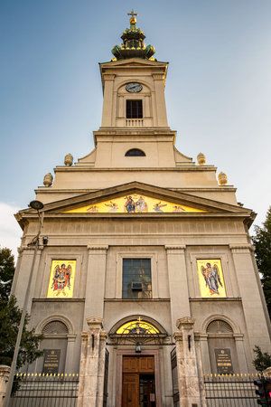 Belgrade / Serbia - October 6, 2018: Cathedral Church of St. Michael the Archangel Serbian Orthodox...