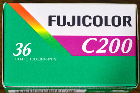 Tokyo / Japan - January 1, 2020: Close up of a pack of Fujifilm Fujicolor C200 color negative film