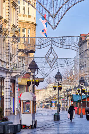 Belgrade / Serbia - February 15, 2020: Knez Mihailova Street, the main pedestrian and shopping zone in Belgrade, Serbiaのeditorial素材
