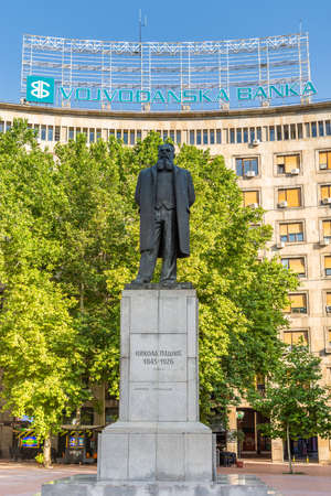 Belgrade / Serbia - June 30, 2019: Nikola Pasic statue at the Nikola Pasic Square, one of the central town squares of Belgrade, the capital of Serbia. Nikola Pasic was prime minister of Serbiaのeditorial素材