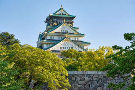 Beautiful old Osaka Castle, one of the most famous symbols of Osaka and Japanのeditorial素材