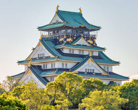 Beautiful old Osaka Castle, one of the most famous symbols of Osaka and Japanのeditorial素材