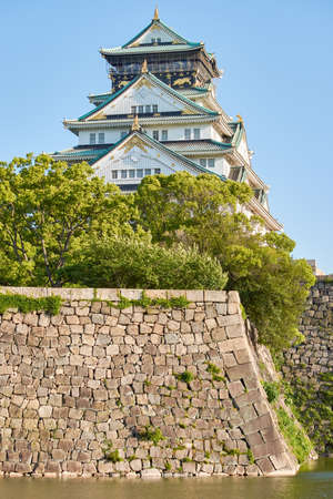 Beautiful old Osaka Castle, one of the most famous symbols of Osaka and Japanのeditorial素材
