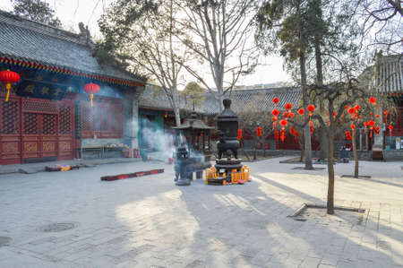 Beijing / China - February 2, 2014: Fayuan Temple (Temple of the Origin of the Dharma), constructed in 645 is one of the oldest Buddhist temples in Beijing and seat of the Buddhist Academy of Chinaのeditorial素材