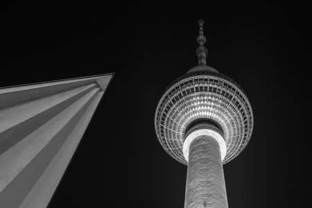 Berlin / Germany - February 13, 2017: Berliner Fernsehturm, Berlin TV tower, iconic symbol of Berlinのeditorial素材