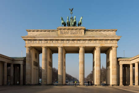 Berlin / Germany - February 16, 2017: Iconic Brandenburg gate, symbol of Berlin and Germanyのeditorial素材
