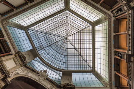 Berlin / Germany - February 16, 2017: Glass ceiling of the Museum for Communication (Museum fÃ¼r Kommunikation) that houses displays from old post offices and telephones to modern computer technology.のeditorial素材