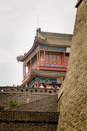 Qinhuangdao / China - July 23, 2016: Laolongtou Great Wall (Old Dragon's Head) scenic area, where...