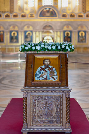 Interior of the Church of Saint Sava, Serbian Orthodox church in Belgrade, Serbia on May 29, 2021のeditorial素材