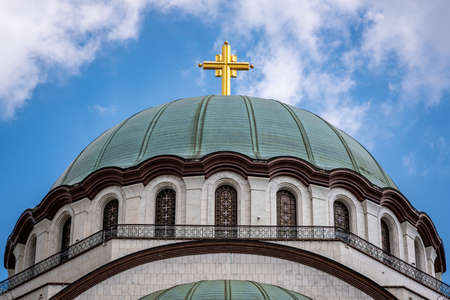 Saint Sava church, one of the biggest Orthodox Christian churches in the world in Belgrade, capital of Serbiaの写真素材