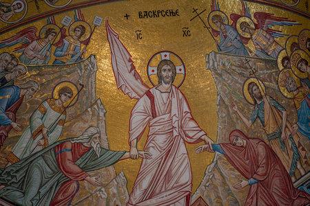 Interior of the Church of Saint Sava, Serbian Orthodox church in Belgrade, Serbia on July 3, 2021