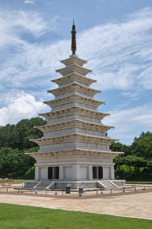 Mireuksa Buddhist temple of the ancient Baekje Kingdom of Korea in Iksan, South Koreaの写真素材