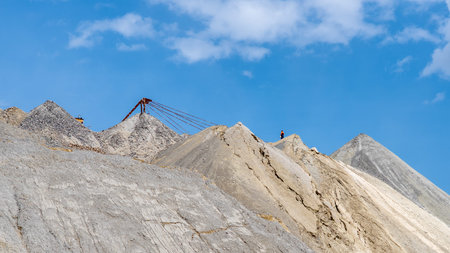 Heaps of tailings and mine dumps in Bor, Eastern Serbia on May 2, 2021, one of the largest copper...