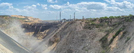 Copper mine and smelting complex of Zijin Bor Copper in Bor, Serbia on May 2, 2021, one of the largest copper mines in Europe owned by Chinese mining company Zijin Mining Groupのeditorial素材