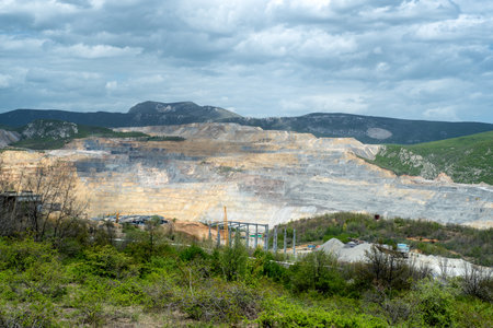 Veliki Krivelj mine of Zijin Bor Copper, one of the largest copper reserves in the world, owned by the Chinese mining company Zijin Mining Group in Bore, Serbia on May 2, 2021のeditorial素材