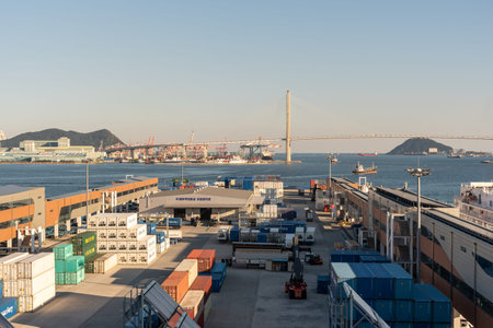 Port of Busan largest harbor in South Korea on 19 October 2022