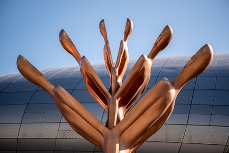 Dongdaemun Design Plaza landmark in Seoul, South Korea, futuristic architecture designed by Zaha Hadid on 21 January 2023のeditorial素材