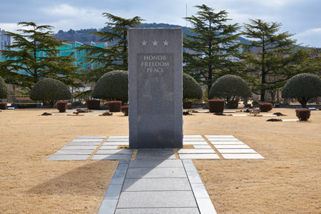 United Nations Memorial Cemetery in Busan South Korea on 16 February 2023のeditorial素材