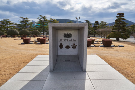 United Nations Memorial Cemetery in Busan South Korea on 16 February 2023のeditorial素材