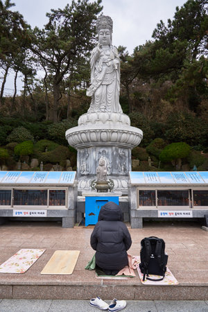 Haedong Yonggungsa Buddhist temple in Gijang-gun, Busan, South Korea on 16 February 2023のeditorial素材