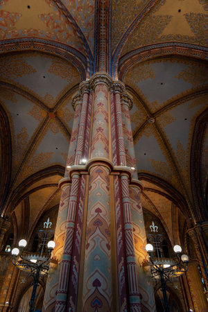 Interior of Matthias church in Buda Castle Budapest, Hungary on 30 April 2023のeditorial素材