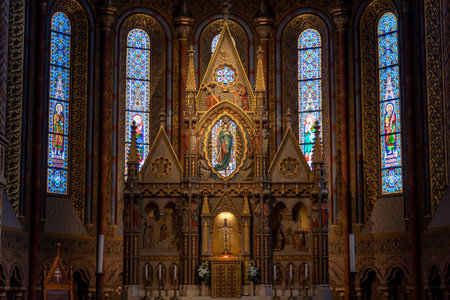 Interior of Matthias church in Buda Castle Budapest, Hungary on 30 April 2023のeditorial素材